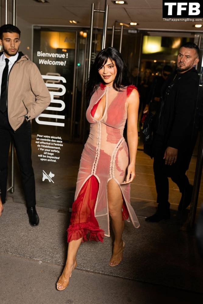 Kylie Jenner is Ravishing in Red Leaving Dinner at 1CChez Loulou 1D During PFW - #3