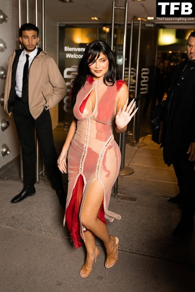 Kylie Jenner is Ravishing in Red Leaving Dinner at 1CChez Loulou 1D During PFW - #6