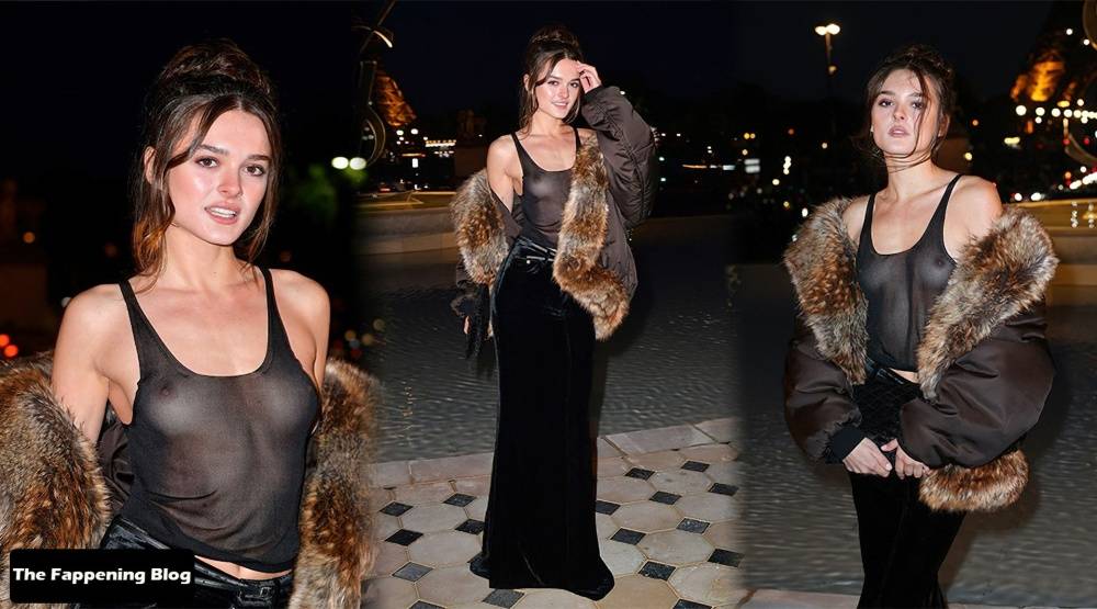 Charlotte Lawrence Flashes Her Nude Tits at the Saint Laurent Womenswear Show in Paris - #22