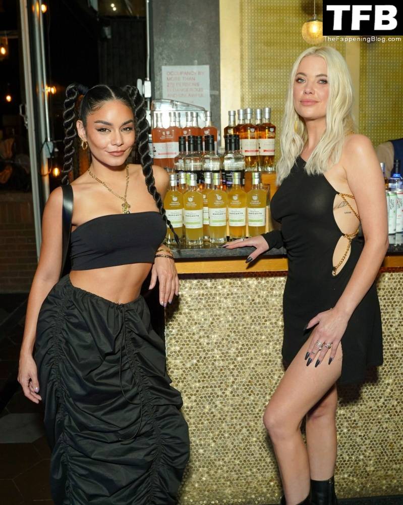 Ashley Benson Flashes Her Nude Tits Wearing a See-Through Dress at Thomas Ashbourne Margalicious Margarita Event - #56