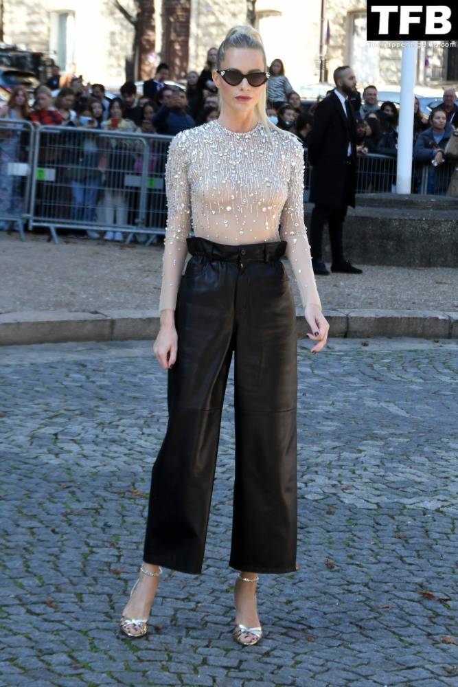 Poppy Delevingne Poses in a See-Through Top at Miu Miu Womenswear Show - #19
