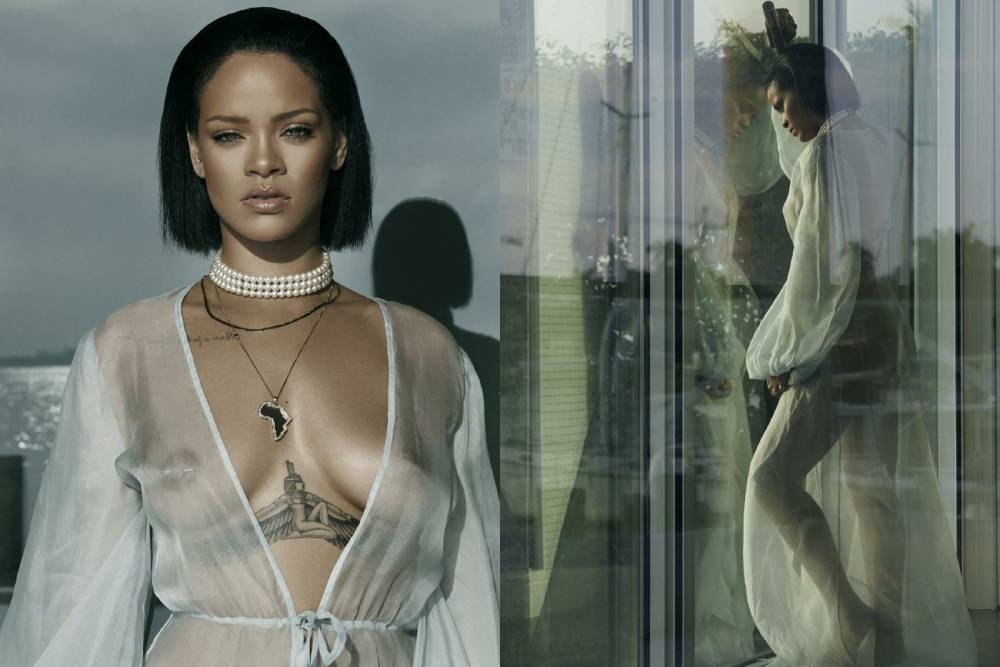 Rihanna Bikini Sheer Robe Nip Slip Photos Leaked - #15