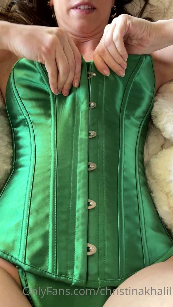 Christina Khalil Green Corset Strip Onlyfans photo Leaked - #1