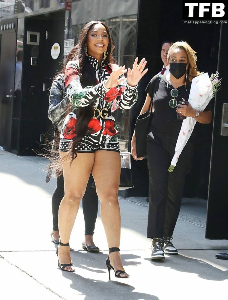 Ashanti Wears a Colorful Dolce & Gabanna Romper at Good Morning America in NYC - #11