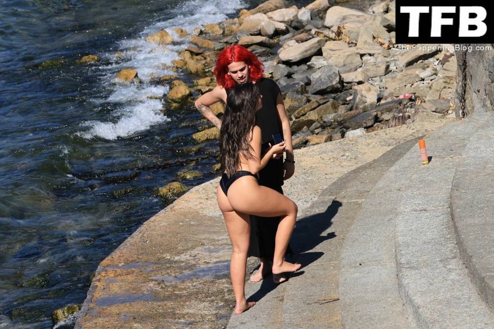 Addison Rae Displays Her Curves in a Black Bikini on Holiday with Omer Fedi on Lake Como - #67
