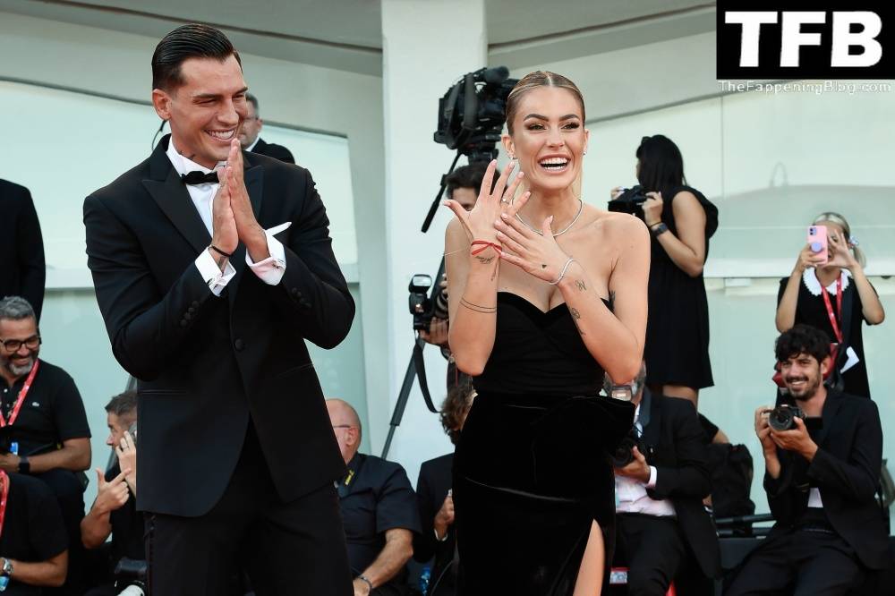 Alessandro Basciano Proposes to Sophie Codegoni During 1CThe Son 1D Red Carpet at the 79th Venice International Film Festival - #50