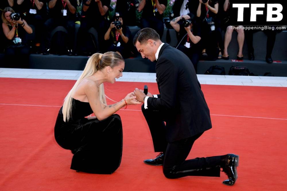 Alessandro Basciano Proposes to Sophie Codegoni During 1CThe Son 1D Red Carpet at the 79th Venice International Film Festival - #2