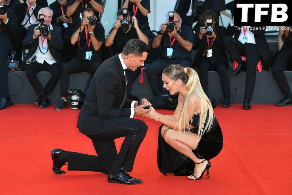 Alessandro Basciano Proposes to Sophie Codegoni During 1CThe Son 1D Red Carpet at the 79th Venice International Film Festival - #40