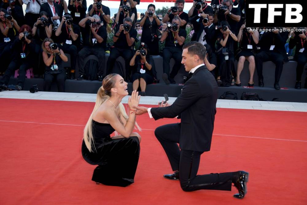 Alessandro Basciano Proposes to Sophie Codegoni During 1CThe Son 1D Red Carpet at the 79th Venice International Film Festival - #68