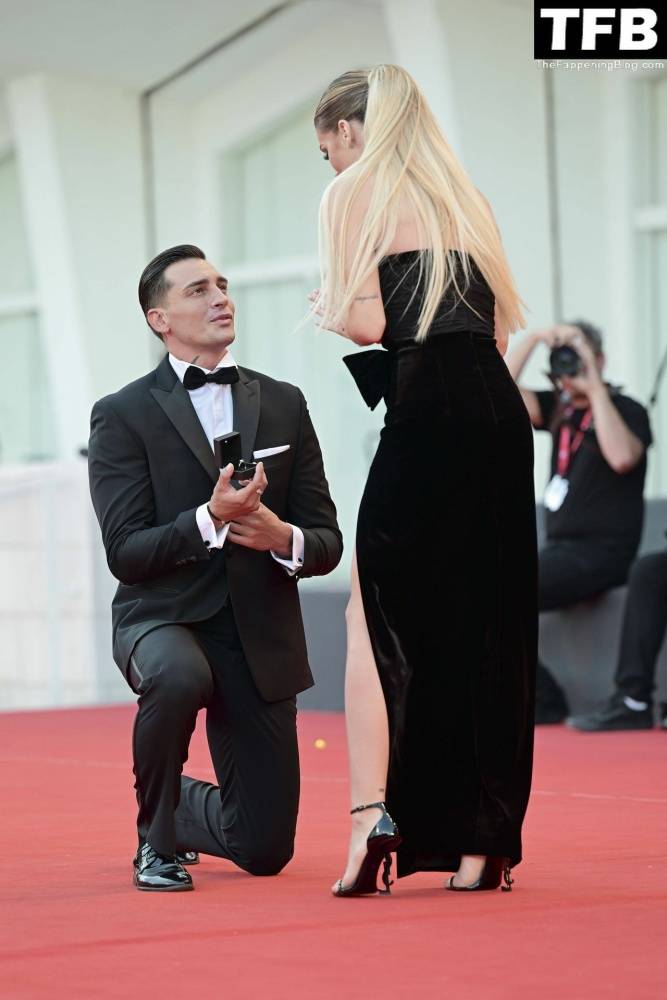 Alessandro Basciano Proposes to Sophie Codegoni During 1CThe Son 1D Red Carpet at the 79th Venice International Film Festival - #84