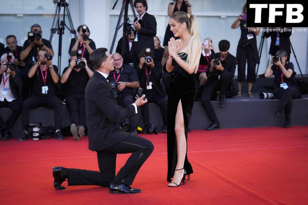 Alessandro Basciano Proposes to Sophie Codegoni During 1CThe Son 1D Red Carpet at the 79th Venice International Film Festival - #22