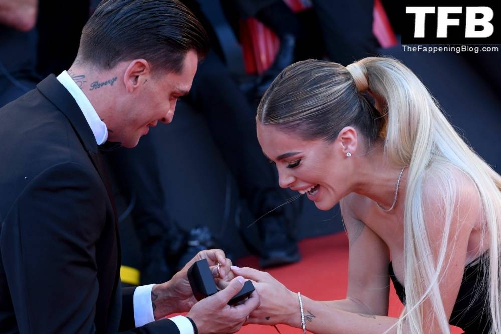 Alessandro Basciano Proposes to Sophie Codegoni During 1CThe Son 1D Red Carpet at the 79th Venice International Film Festival - #63