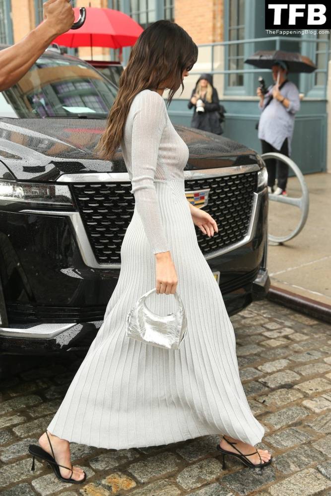 Braless Kendall Jenner Steps Out for The Khaite Fashion Show Before Heading to Revolve Gallery in NYC - #46