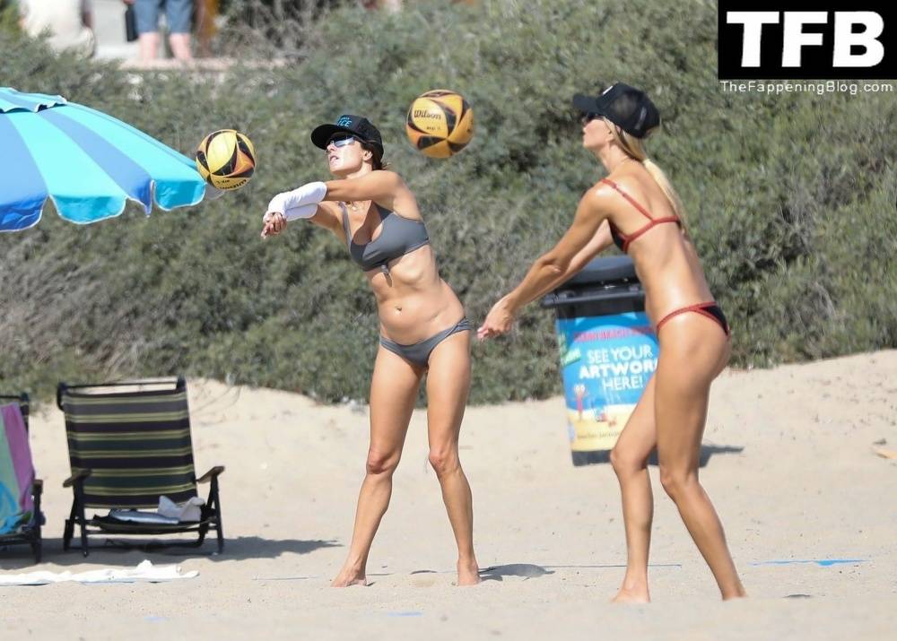 Alessandra Ambrosio Plays Beach Volleyball with Her Boyfriend and Fellow Model Friend - #1