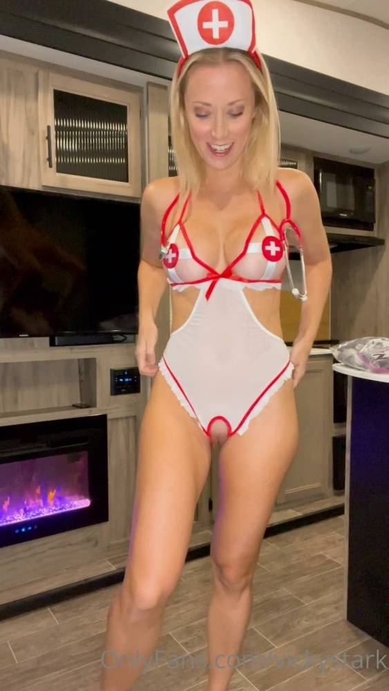 Vicky Stark Nude Nurse Costume Try On Onlyfans Video Leaked - #2