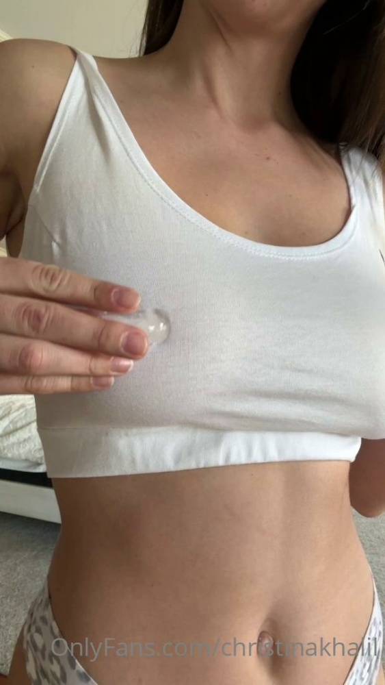 Christina Khalil See Through Wet Nipple Strip Onlyfans Video Leaked - #11