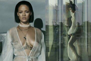 Rihanna Bikini Sheer Robe Nip Slip Photos Leaked - #main